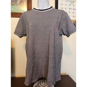 Women's Denim & Flower Navy Plaid T-Shirt Size S